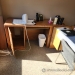 Medium Maple Straight Desk w/ Dual Door Storage, Keyboard Tray
